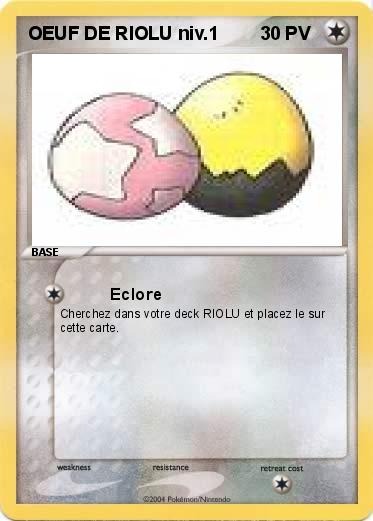 Pokemon OEUF DE RIOLU niv.1