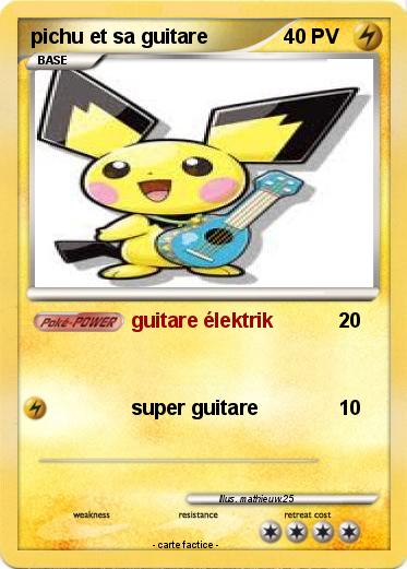 Pokemon pichu et sa guitare