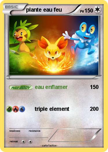 Pokemon plante eau feu