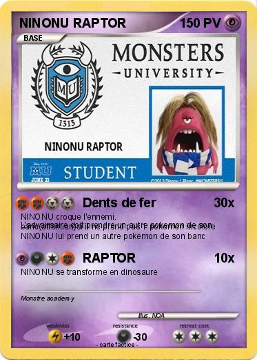 Pokemon NINONU RAPTOR