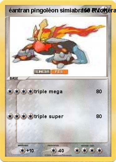 Pokemon éantran pingoléon simiabrase et tortéra