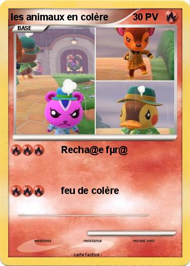 Pokemon les animaux en colère