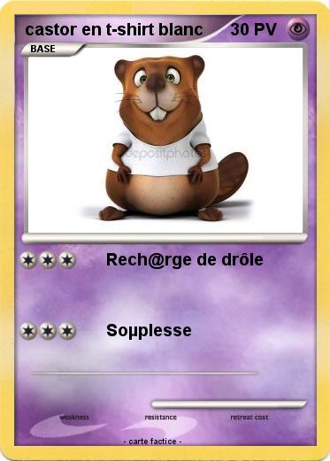 Pokemon castor en t-shirt blanc