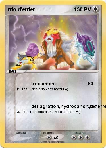 Pokemon trio d'enfer