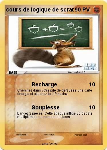 Pokemon cours de logique de scrat