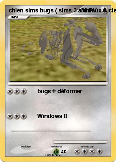 Pokemon chien sims bugs ( sims 3 animaux & cie )