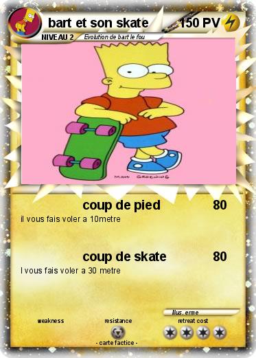 Pokemon bart et son skate