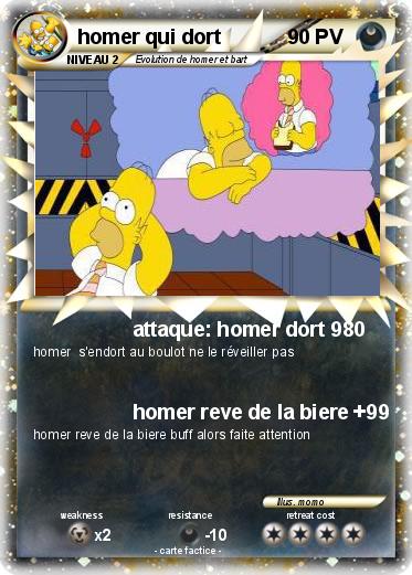 Pokemon homer qui dort