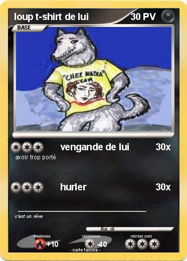 Pokemon loup t-shirt de lui