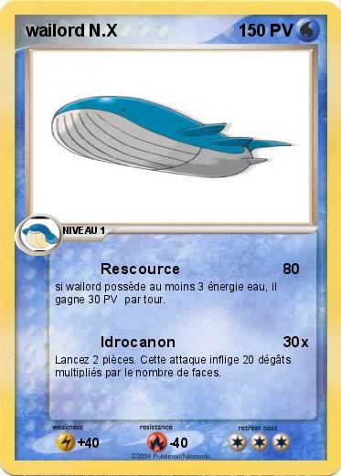 Pokemon wailord N.X
