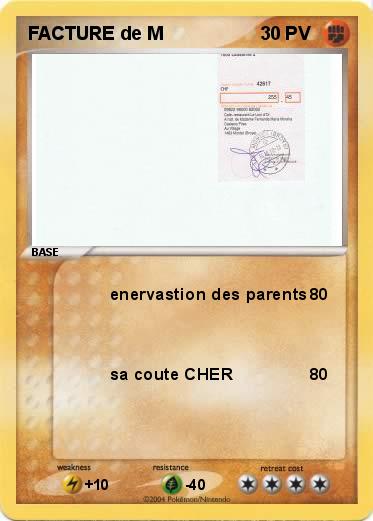 Pokemon FACTURE de M