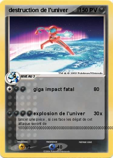 Pokemon destruction de l'univer