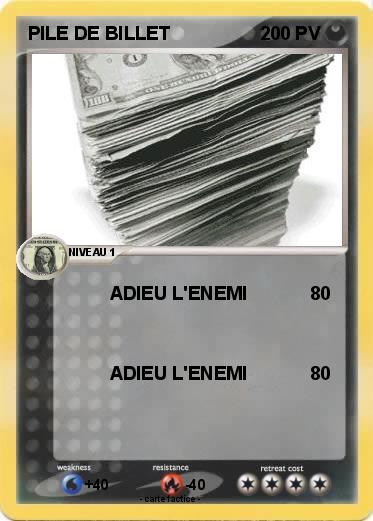 Pokemon PILE DE BILLET