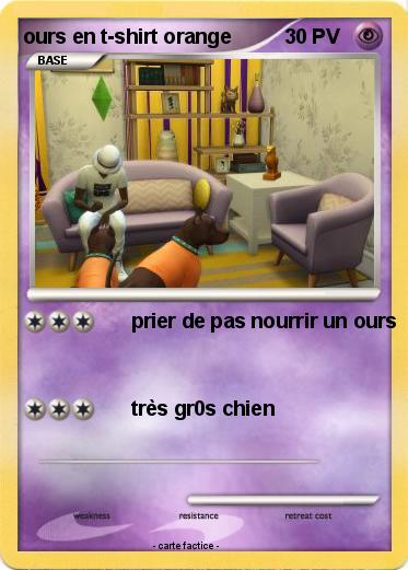 Pokemon ours en t-shirt orange