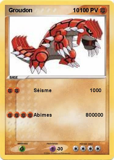 Pokemon Groudon                          10                    