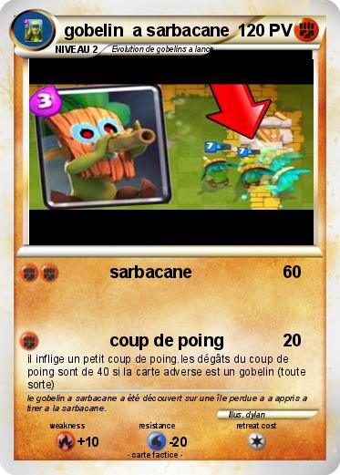 Pokemon gobelin  a sarbacane