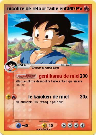 Pokemon nicofire de retour taille enfant