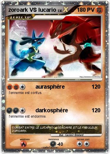Pokemon zoroark VS lucario