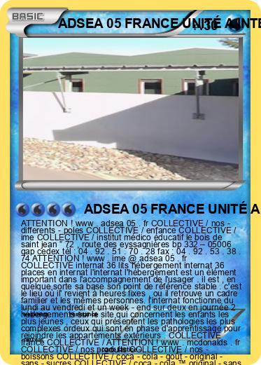 Pokemon ADSEA 05 FRANCE UNITÉ A INTERNAT FRANCE IME FRANCE