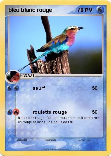 Pokemon bleu blanc rouge