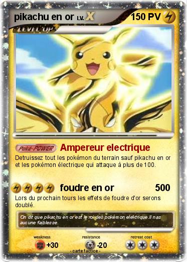 Pokemon pikachu en or