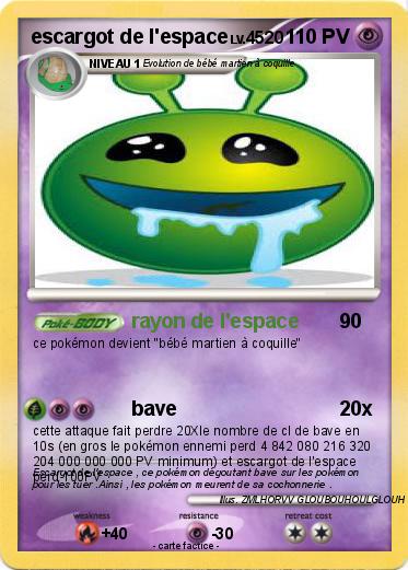 Pokemon escargot de l'espace