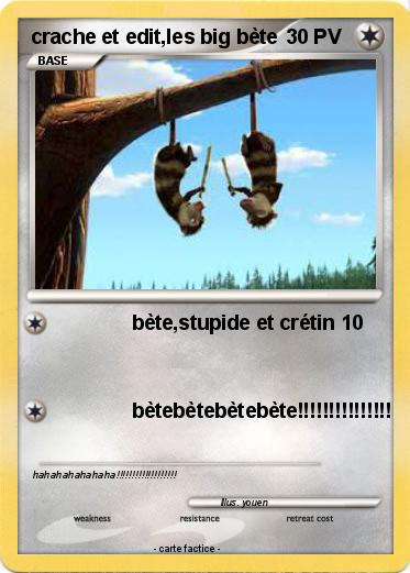 Pokemon crache et edit,les big bète