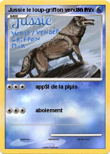 Pokemon Jussie le loup-griffon vendén mix