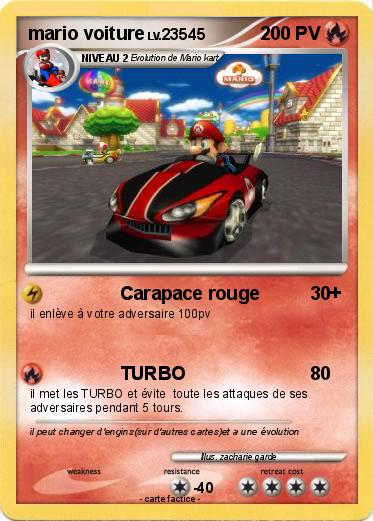Pokemon mario voiture
