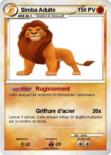 Pokemon Simba Adulte