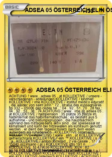 Pokemon ADSEA 05 ÖSTERREICH ELIN ÖSTERREICH IME ÖSTERREICH