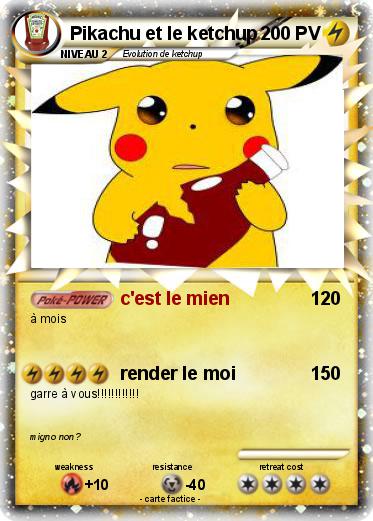Pokemon Pikachu et le ketchup