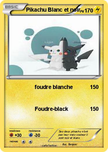 Pokemon Pikachu Blanc et noir