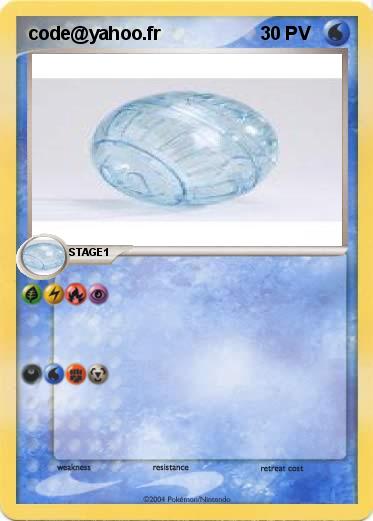 Pokemon code@yahoo.fr