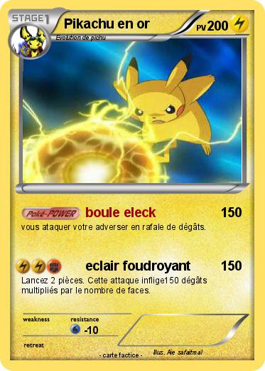 Pokemon Pikachu en or