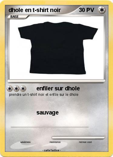 Pokemon dhole en t-shirt noir