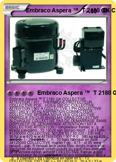 Pokemon Embraco Aspera ™  T 2180 GK COLLECTIVE