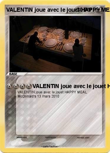 Pokemon VALENTIN joue avec le jouet HAPPY MEAL 13 mars 2010