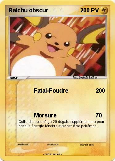 Pokemon Raichu obscur