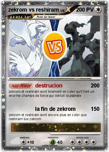 Pokemon zekrom vs reshiram