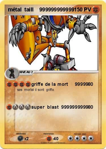 Pokemon métal  taill    999999999999