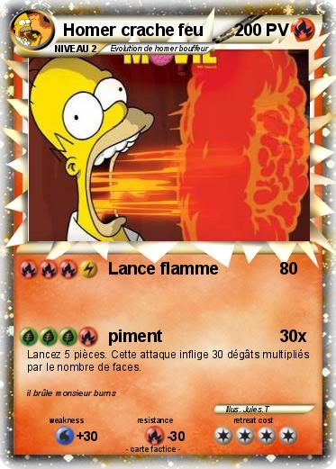 Pokemon Homer crache feu