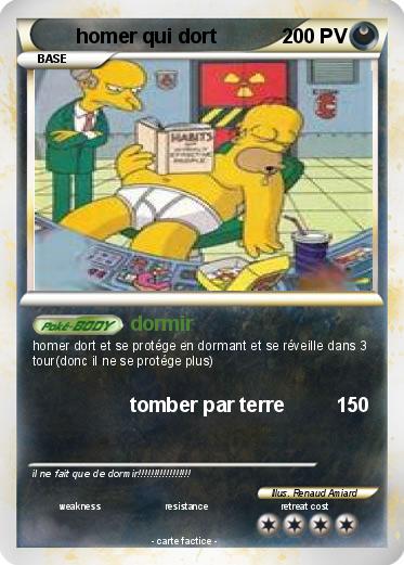 Pokemon homer qui dort