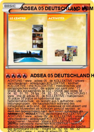Pokemon ADSEA 05 DEUTSCHLAND HEIM FÜR ALTERNDE BEHINDERTE MENSCHEN DEUTSCHLAND IME DEUTSCHLAND