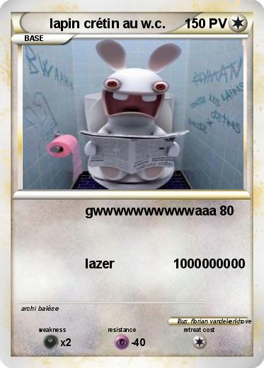 Pokemon lapin crétin au w.c.
