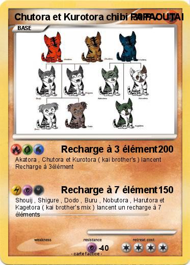 Pokemon Chutora et Kurotora chibi PAPAOUTAI