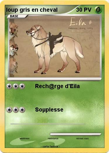 Pokemon loup gris en cheval