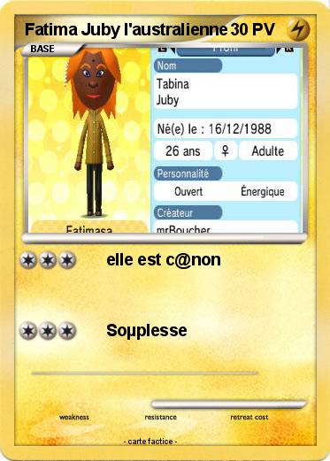 Pokemon Fatima Juby l'australienne