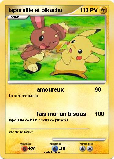 Pokemon laporeille et pikachu