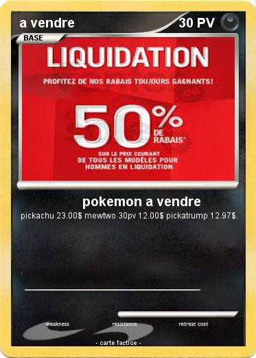 Pokemon a vendre